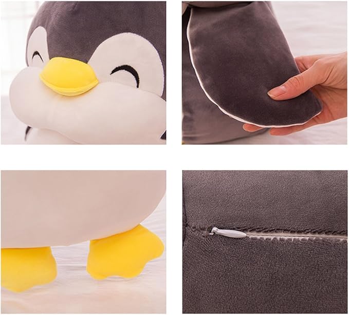 VSFNDB Stuffed Penguin Animal Plush Toy 12 Inch Gray Animal Stuffed Plushies Super Soft Cute Cuddly Pillow Cushion Stuff Dolls Birthday Gifts for Children Kids Boys Girls Room Decor Bedtime, 12Inches
