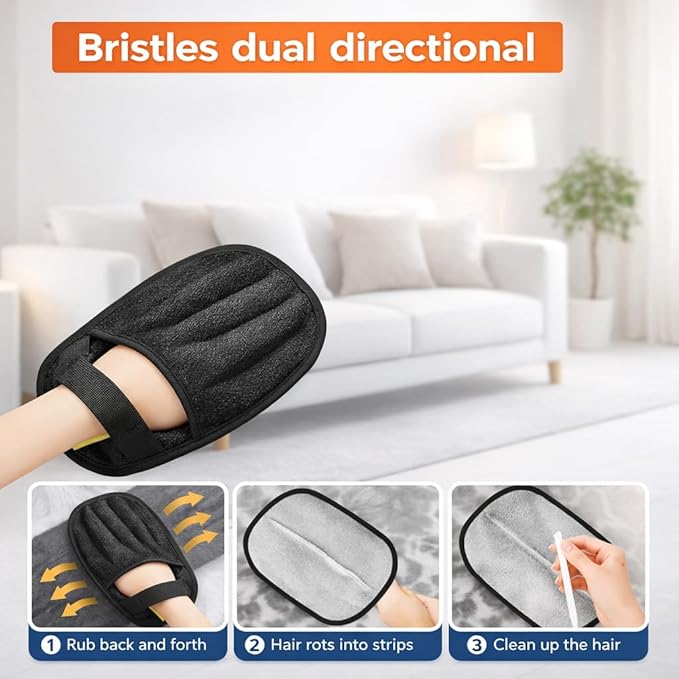 Pet Hair Removal Glove for Cats & Dogs, Upgraded Five-Finger Electrostatic Pet Hair Gloves, Reusable Magic Brush Pet Hair Remover Tool for Laundry, Couch, Carpet, Car Seat
