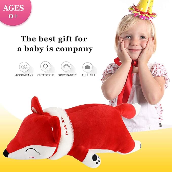 VSFNDB Stuffed Fox Animal Plush Toy 20 Inches Red Large Animal Stuffed Plushies Super Soft Cute Cuddly Pillow Cushion Stuff Dolls Birthday Xmas Gifts for Children Kids Boys Girls Room Decor, 20Inches