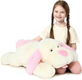 MorisMos Giant Dog Stuffed Animals, 31inch Large Stuffed Dog Plush Soft Big Puppy Pillow Gifts for Kids, Teens, Girls, Pink