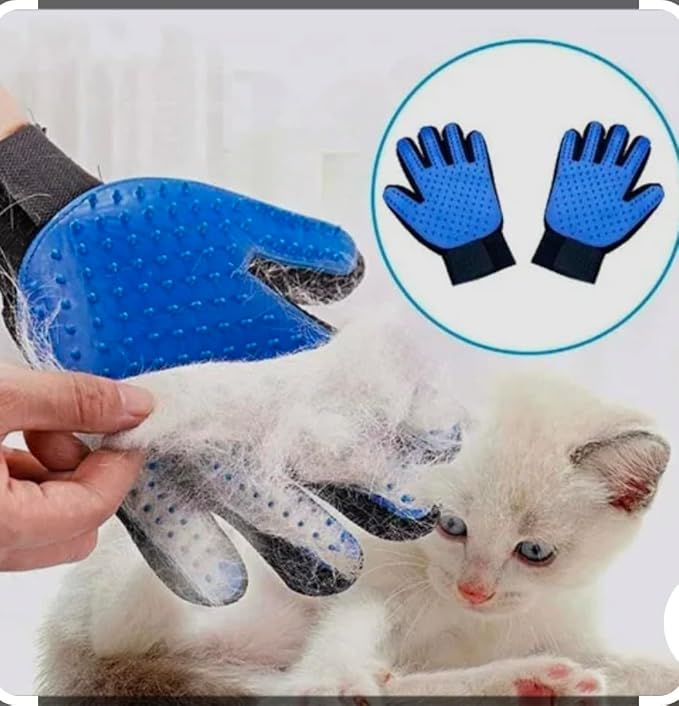 Happy Smile - 2-in-1 Pet Grooming & Bath Gloves – Remove Loose Fur, Deep Clean, Stress-Free Massage for Dogs & Cats