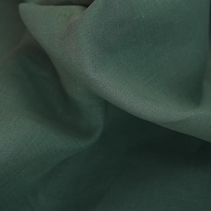 Japan Nature 100% Linen Fabric for Clothing, Home Decor, Pillow, Sofa, 55" Width, Craft by The Yard (Army Green, 3 Yard)
