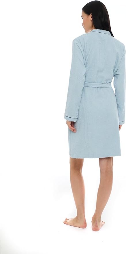Seritaine Short Robes for Women, 100% Turkish Cotton Womens Robe, Luxury, Terry Cloth Long Spa Bathrobe