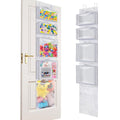 Over Door Organizer and Storage, Hanging Toy Holder with 4 Clear Removable Pouches, Toddler Room Wall Stuffed Animal Bag Case, Kids Playroom Closet Organization for Building Block, Puzzle