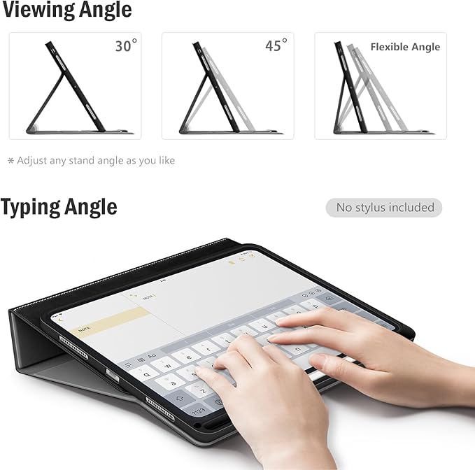 Antbox for iPad Pro 13 Inch Case M5 2025/M4 2024, Built-in Pencil Holder, Supports Pencil Pro/(USB-C), Auto Sleep/Wake, PU Leather (Black)