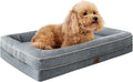 TaiBest Waterproof Memory Foam Dog Beds for Small Dogs Non-Slip Orthopedic Dog Beds Washable Couch Pet Bed with Removable Cover (Grey, Small)