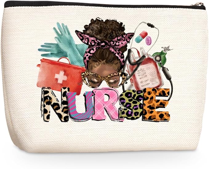 jealance Inspirational Nurse Gifts RN Gifts Nurse Makeup Bag Cosmetic Bag Nurse Accessories for Work Nurse Bag for Women Nurse Nursing Graduation Gifts Birthday Christmas Nurse Week Appreciation Gift