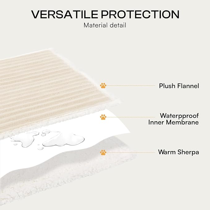 Luciphia Waterproof Dog Blanket for Medium Large Dogs Ultra-Soft Calming Cut Pile Flannel Throw Durable & Warm Furniture Protection for Couch Car Pet Blanket Machine Washable Soft White,M(57''x40'')