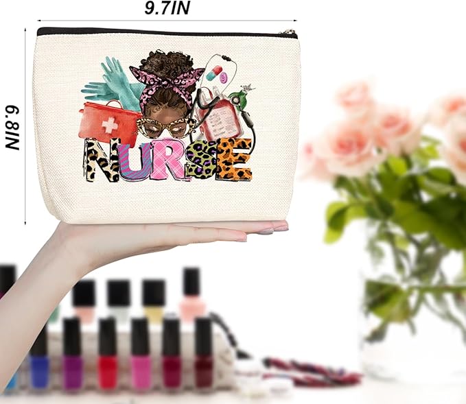 jealance Inspirational Nurse Gifts RN Gifts Nurse Makeup Bag Cosmetic Bag Nurse Accessories for Work Nurse Bag for Women Nurse Nursing Graduation Gifts Birthday Christmas Nurse Week Appreciation Gift