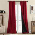 Rutterllow Full Blackout 340 GSM Curtains, 84 Inches Long Complete Blackout Drapes for Bedroom, Bright Red Thermal Insulated Living Room Window Treatment Drapes (Set of 2 Panels, Red, 52 x 84 inch)