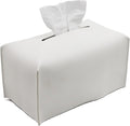 Livelab Tissue Box Cover, Modern Decorative PU Leather Rectangular Tissue Box Case Organizer Holder for Vanity Countertop, Night Stands, Livingroom, Office Desk & Car 9.5X5X5'' | Off White