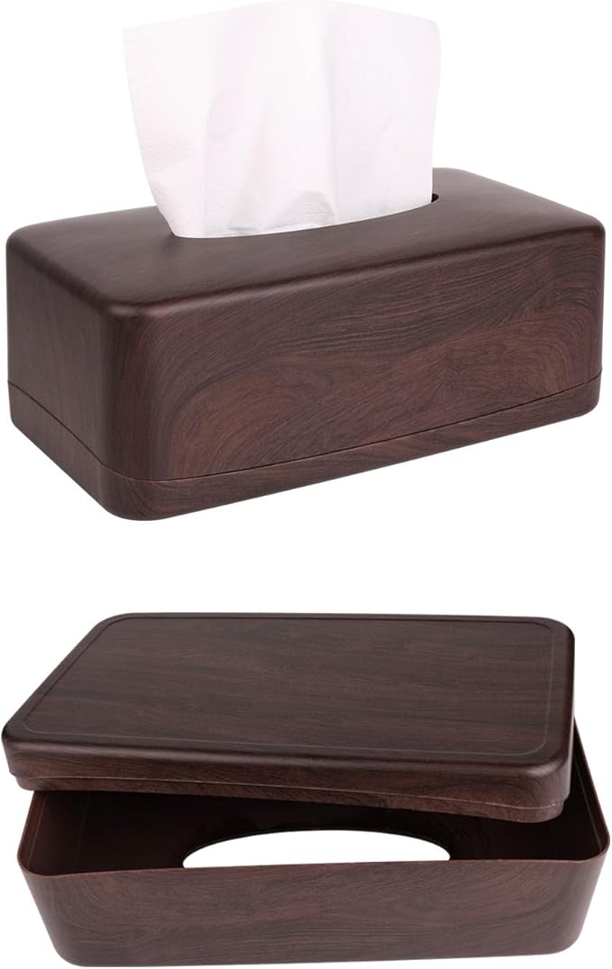 MOCHTERO Modern Tissue Box Cover,Tissue Holders,for Bathrooms,Bedroom,Dinner Table,Office,Rectangle (Peach Wood Color)