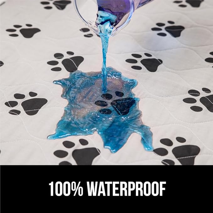 GORILLA GRIP Washable Puppy Pads, Slip Resistant Dog Crate Mat, Waterproof Cloth Pee Pad for Training Puppies in Playpen, Reusable Pet Incontinence Blanket, Protects Sofa, Furniture, 18x12 Pack of 2