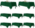 sancua Tablecloths for 6 Foot Rectangle Tables, 8 Pack - Washable Polyester Fabric Table Cloth for Chirstmas Party, Birthday, Banquet Reception, 54x108 Inch Hunter Green