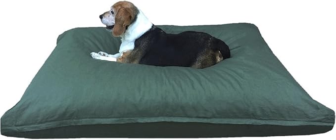 Dogbed4less Memory Foam Dog Bed for Small to Medium Dogs, Waterproof Lining and Machine Washable Durable Pet Bed Canvas Cover 37X27 Pillow, Olive Green