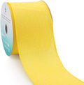 CT CRAFT LLC Burlap Fabric Wired Ribbon 2.5" x 10 Yards Yellow Color for Christmas Home Wedding Decor Gift Wrapping Tree Topper Bow Wreath Bouquet DIY Crafts