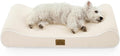 COZY KISS Orthopedic Dog Bed for Medium Dogs up to 65 lbs - Removable Washable Cover with Waterproof Lining & Non-Skid Bottom, Cotton-Polyester Blend Boat-Shaped Lounger Mattress, M(36x24x5.5in)/Beige