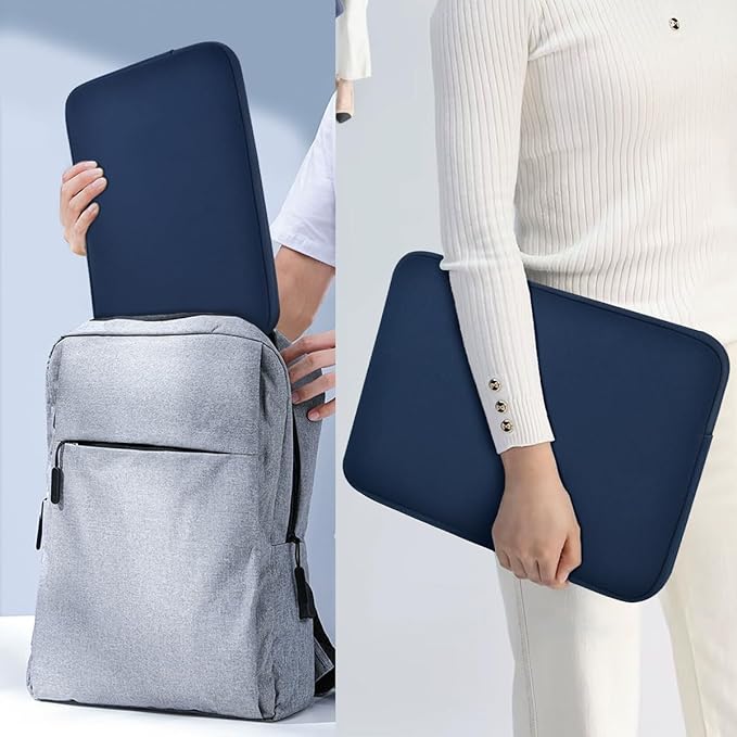 ZINMARK Laptop Sleeve Case 13-14 inch with Small Case, Neoprene Rainproof & Shockproof Cover for MacBook Pro 14" M4 M3 M2 M1 and 13.3" MacBook Air/Pro, XPS 13/14 & Most 13"-14" laptops, Blue