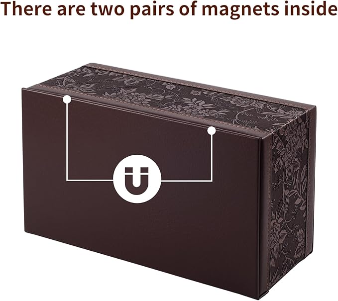 XNONE PU Leather Tissue Box Cover Tissue Box Holder Rectangle Tissues Organizer with Magnetic Bottom,Decorative Napkin Caddy for Vanity Dresser Night Stand Table Countertop Home Office Car,Retro