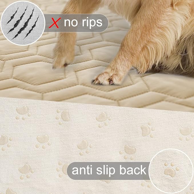 Tcksstex Waterproof and Non-Slip Dog Bed Cover and Pet Blanket Sofa Pet Bed Mat ，car Incontinence Mattress Protectors Furniture Couch Cover for Most Cats Dogs,Pets（30x70-Beige）