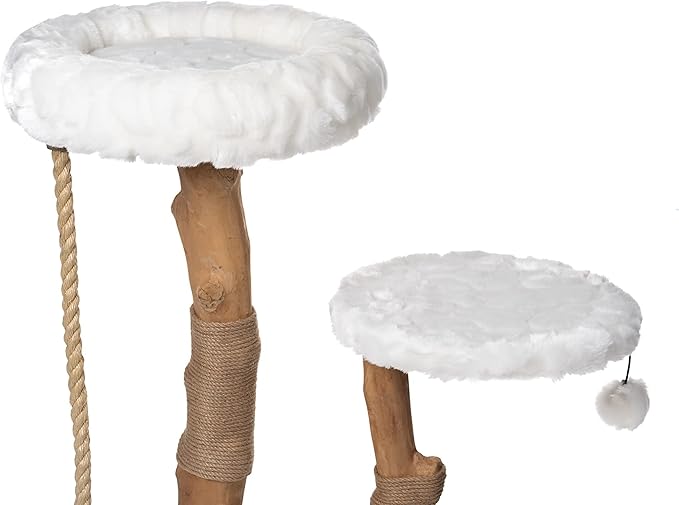 Mau Lifestyle White Rizzo Cat Tree, 32" H, 27 LBS