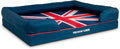 The Dog's Bed Replacement Outer Cover ONLY for The Dog's Bed, Washable Oxford Fabric, Extra Large (Blue with Red Piping UK Flag Embroidery & Centre Flag) Veterinary Approved