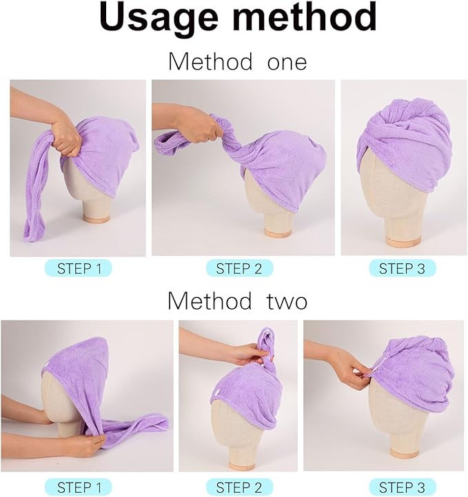 AGKXHDEC Microfiber Towel, Hair Turbans for Wet Hair, Drying Hair Wrap for Women(The Color of The Picture is for Reference only) (Apricot Yellow,Apricot Yellow)