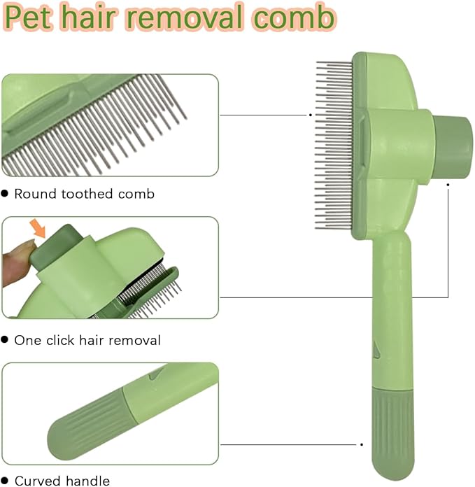 Pet Hair Removal Glove for Cats and Dogs,Mesh Hair Grooming Mitt, Equipped with 1PCS Pet Grooming Comb