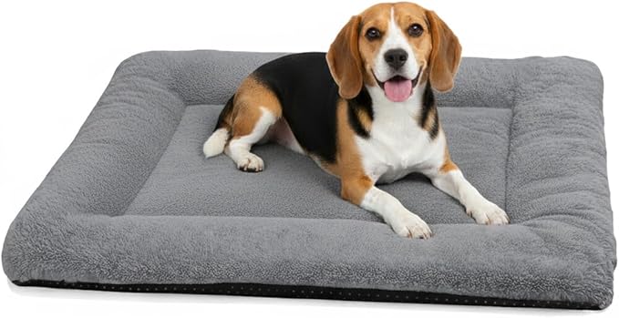 ZENGAOOU Dog Crate Pad for Small to Medium Dogs, 30 x 20 Inch Plush Kennel Mat, Washable, Anti-Slip, Fits Wire or Metal Crates, Travel, Home & Training, Dark Grey