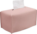 Livelab Tissue Box Cover, Modern Decorative PU Leather Rectangular Tissue Box Case Organizer Holder for Vanity Countertop, Night Stands, Livingroom, Office Desk & Car 9.5X5X5'' | Pink