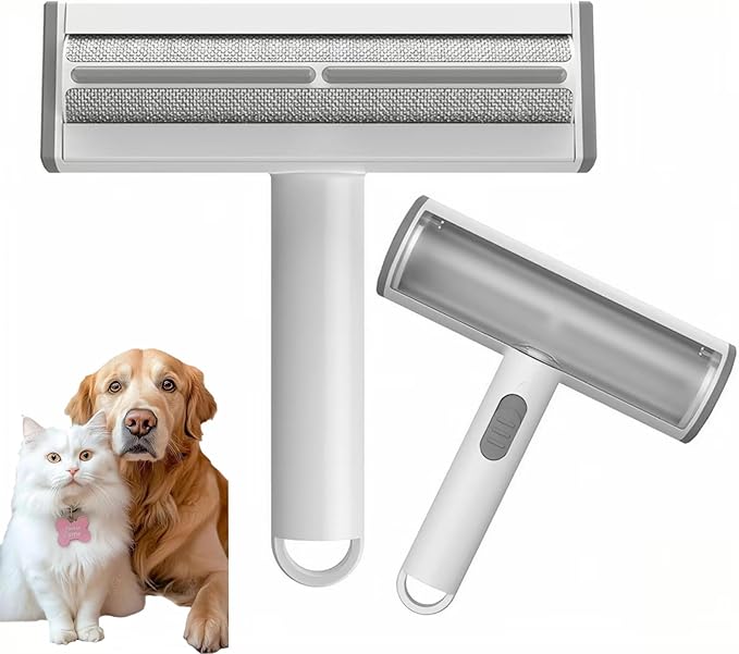 Rorodog Pet Hair Remover, Lint Brush- Reusable Lint Roller for Cat & Dog Hair on Couch, Carpet, Rugs & Bedding- Portable, Eco-Friendly, No Need for Lint Roller Refills (Gray & White)