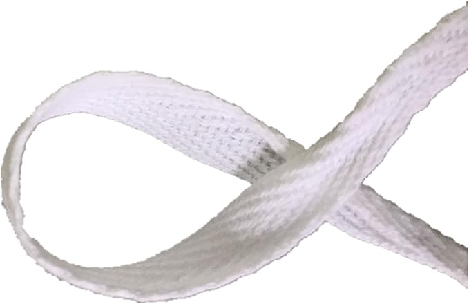 QIANF Twill Tape Ribbon 100% Cotton White 3/8 Inch Wide 50 Yard Roll Herringbone Tape(3/8 Inch-50Yard, White)