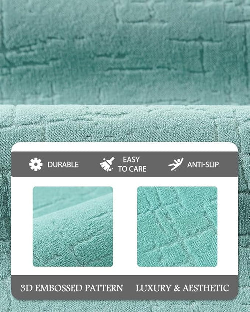 AMOAMI-Bath Mat-Absorbent Quick Dry Bathroom Floor Mats-Washable Rubber Backing Bath Mats for Bathroom Rugs Fit Under Door-Bath Rug for in Front of Sink Bathtub Shower Room, Lake 20''x32''