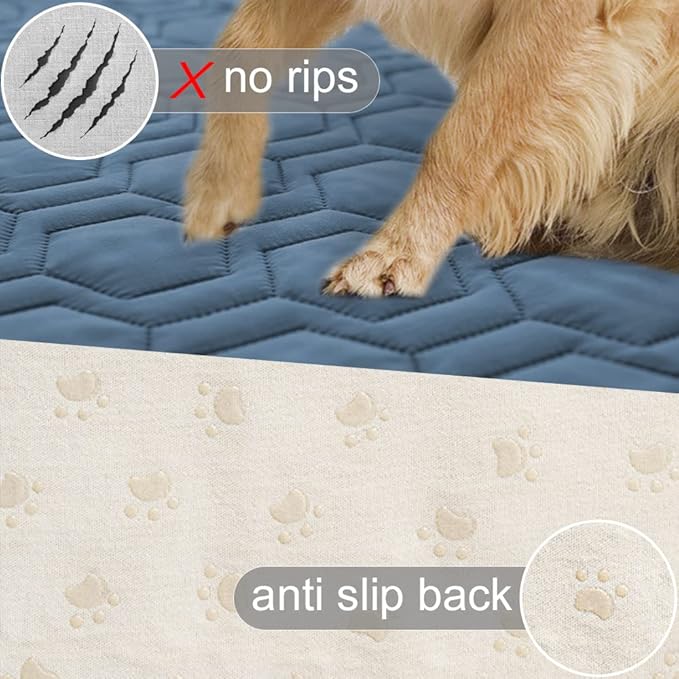 Tcksstex Waterproof and Non-Slip Dog Bed Cover and Pet Blanket Sofa Pet Bed Mat ，car Incontinence Mattress Protectors Furniture Couch Cover for Most Cats Dogs, Pets（40x50- Navy Blue）