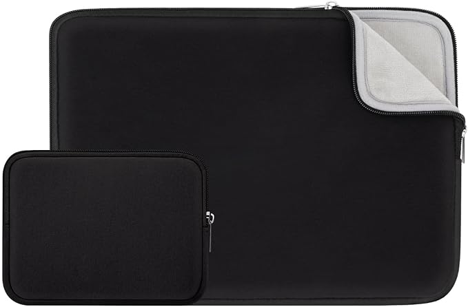 RAINYEAR 11-11.6 Inch Laptop Sleeve Case Soft Lining Carrying Bag Cover with Accessories Pouch, Compatible with 11.6" MacBook Air for 11" Notebook Computer Tablet Chromebook (Black, Upgraded Version)