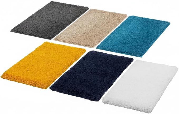C23 Luxury Shag Bath Rug | 2200 GSM Ultra-Soft Plush Thick Bathroom Mat | 20"x32" Charcoal Gray High-Density Shaggy Rug | Non-Slip Natural Latex Back, Absorbent, Machine Washable, 1 Piece