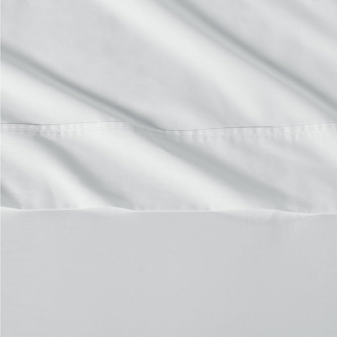 Amazon Basics Organic Cotton Sheet Set with 2-Pieces Pillowcase, White, King