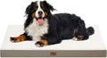 Tail Stories Orthopedic Dog Crate Bed for Extra Large Dogs, XXL Waterproof Comfort Pet Bed with Egg Crate Foam 47x29 Inch, Removable Oxford Cooling Cover, Khaki White