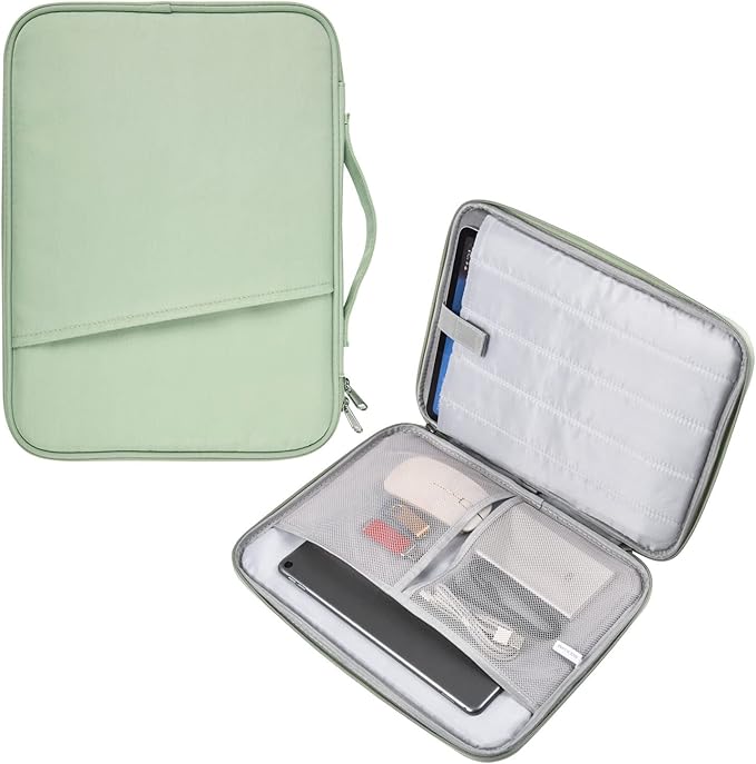 12.9 Inch Tablet Sleeve Bag for 2025 2024 iPad Pro M5 M4/iPad Air M2 13"/Pro 12.9",Samsung Galaxy Tab S9+Plus,S8+,S7+ Plus,S7 FE 12.4"Carrying Case,Surface Pro 11 Snapdragon,10,9,8,X,7+,7,6 Bag-Green