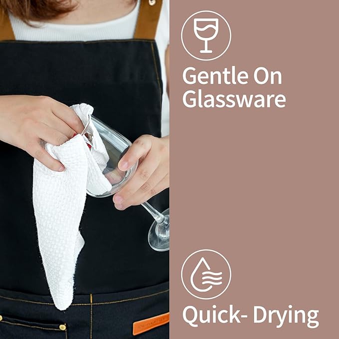 LikGuest Honeycomb Cotton Dish Cloths 6 Pack,12x12 Inch – Super Absorbent, Quick-Dry & Reusable Kitchen Cleaning Cloths, Lint-Free Washable Towels for Dishes, Glass & Household Use(Red)
