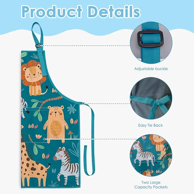 SANDJEST Kids Apron with Chefs Hat Set, Kitchen Apron Gifts
