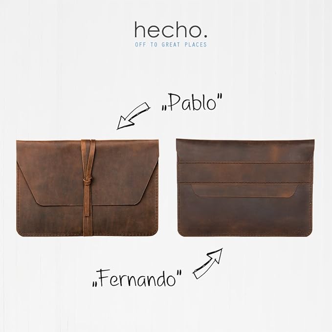 hecho. Leather Case with Pencil Holder Fernando for iPad mini 1-6 Case (2012-2021) - Handmade & Fair Trade (iPad mini 6 Case with Pencil Holder, Sleeve, Cover, Bag, Skin, Pouch)