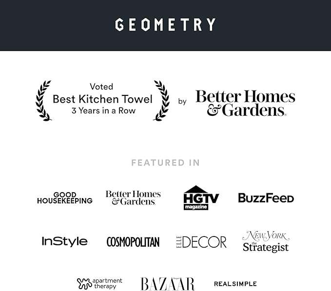 GEOMETRY Kitchen Tea Towels - Quick Dry Microfiber Dish Towels for Kitchen Linework, 18" x 30" 2 Pack