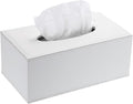 Sumnacon Tissue Box Cover Rectangle Tissue Box Stylish PU Tissue Box Holder with Magnetic Bottom, Decorative Leather Tissue Cover for Living Room Bathroom Table Desk Home Office Car, White
