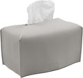 Livelab Tissue Box Cover, Modern Decorative PU Leather Rectangular Tissue Box Case Organizer Holder for Vanity Countertop, Night Stands, Livingroom, Office Desk & Car 9.5X5X5'' | Pastel Grey