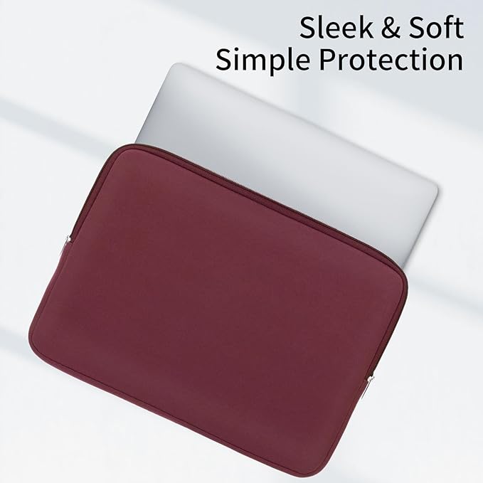 RAINYEAR 16 Inch Laptop Sleeve Protective Soft Case with Accessories Pouch, Specially Compatible with 16" MacBook Pro M1 M2 M3 M4 Pro/Max A2141 A2485 A2780 A2991 A3403 A3186 (Red, Upgraded Version)