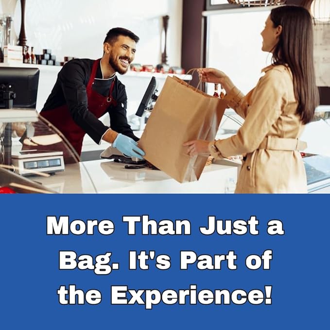 ASSUREPAK DIY Grocery Paper Bags - 50 Bags -12"x9"x16" - 74LB (110 GSM strong) Twisted Handle - Kraft/Natural - Recyclable Food & Supermarket Bags for Decorating & Branding