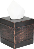 DSNMYO Industrial Style Tissue Box Cover, Tissue Holder, Square Box Covers,for bedrooms, Offices, bathrooms, Living Rooms etc.(Bronze)
