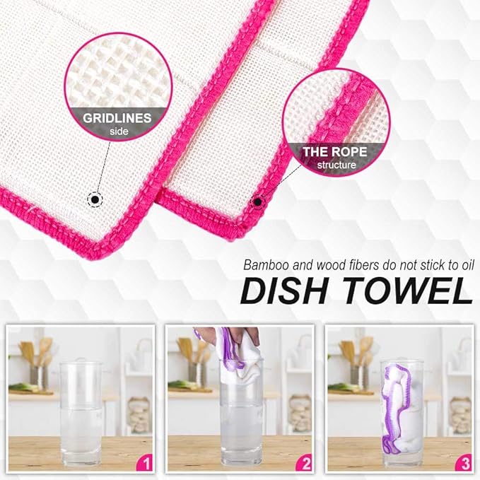 TSKECN 10-Piece Kitchen Dish Cloths Set, Reusable and Highly Absorbent Dishcloth Towels for Kitchens, Bathrooms and Cleaning Counters.