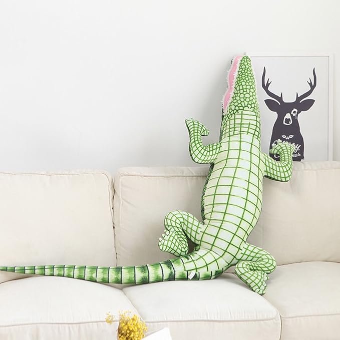 MMTTAO Alligator Plush Toy Realistic Crocodile Stuffed Animal 39 Inch Jumbo Animal Stuffed Soft Plushies Cute Dolls Collection Huggable Pillow Cushion Birthday Gift for Kids Children Boys Girls, 39''